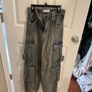 Cargo Distressed Zara Jeans - Size 0